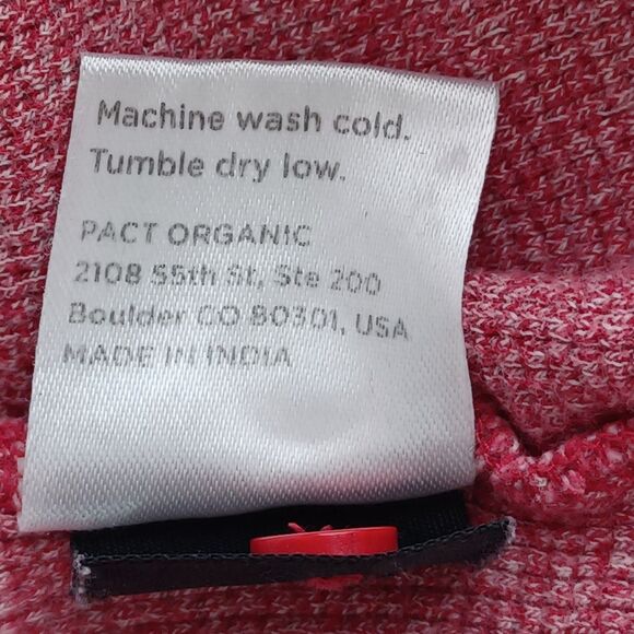 Pact Top Womens Small Waffle Knit Henley 100% Organic Cotton Holiday Christmas - Picture 7 of 8